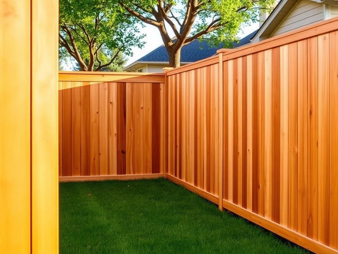 Custom cedar privacy fence in a Texas backyard